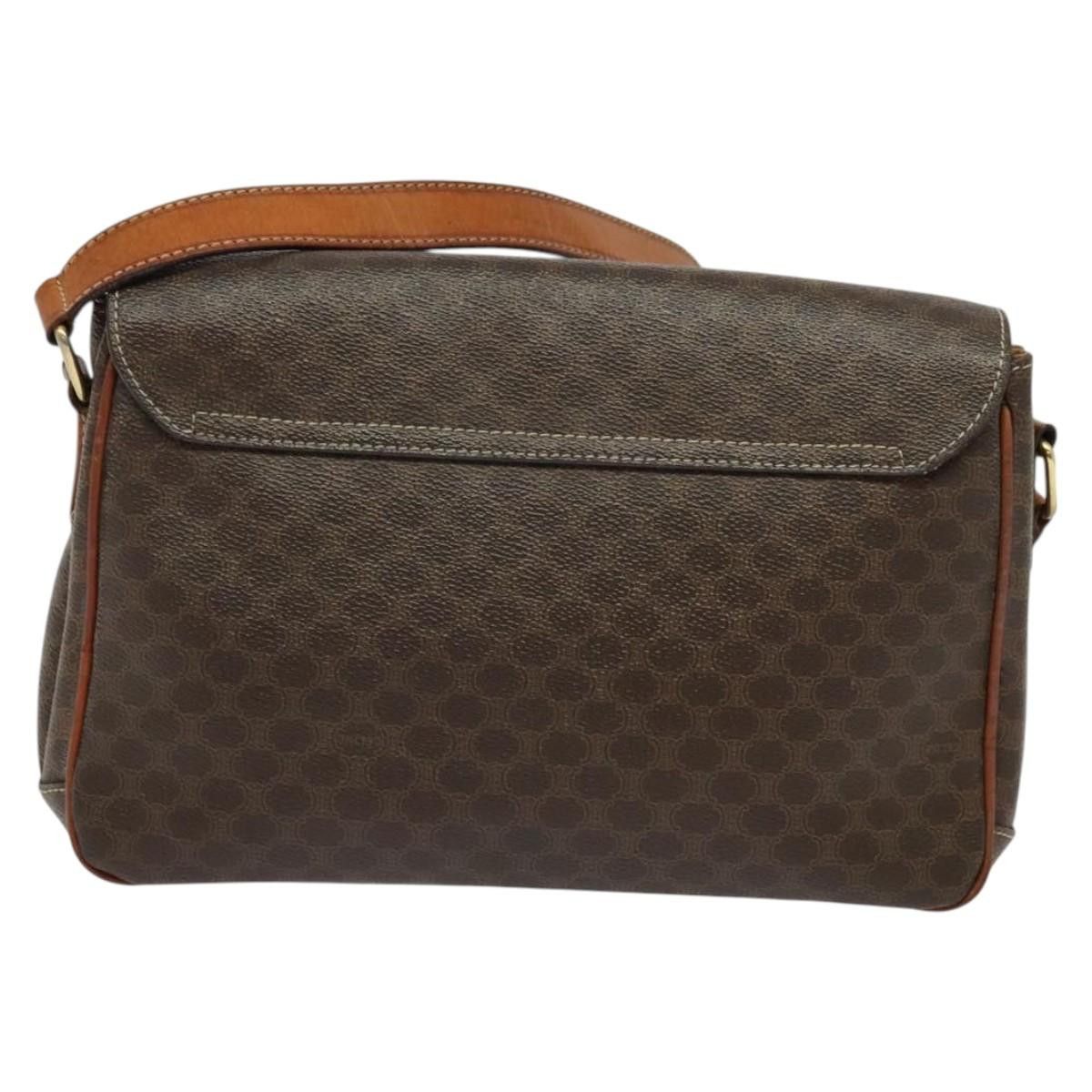 Celine CELINE Macadam Canvas Shoulder Bag Pvc Leather Brown Gold Size ONE SIZE - 3 Thumbnail