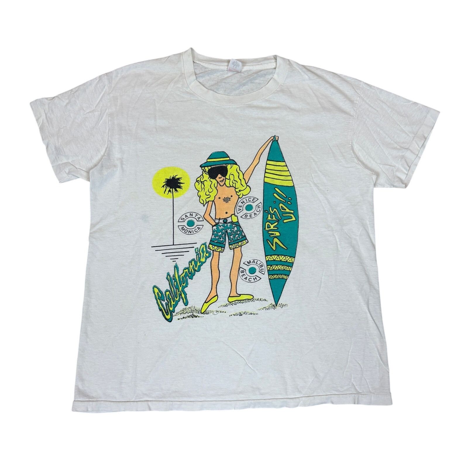 Hanes × Vintage Vintage 70s 80s California Beaches Surfer Shirt Men's Large Size US L / EU 52-54 / 3 - 1 Thumbnail