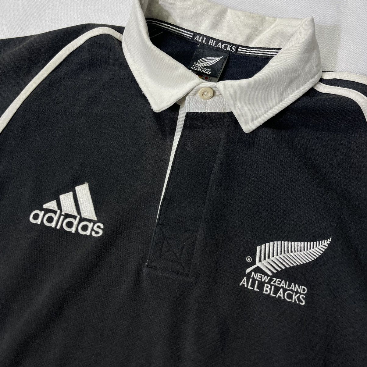 All Blacks Vintage 90s Adidas All Black Rugby Polo Shirt Size US M / EU 48-50 / 2 - 7 Thumbnail