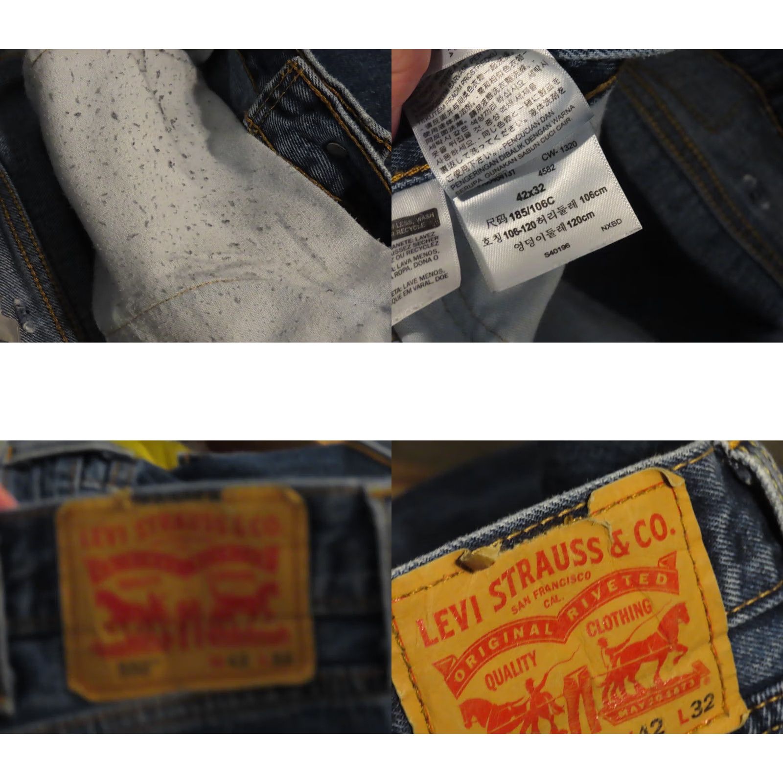 Levi's Levi's 550 Jeans Men 42x30 Relaxed Fit Blue Medium Wash Denim Pockets Straight 5-Pocket Belt Loops Zipper Size US 42 / EU 58 - 8 Thumbnail