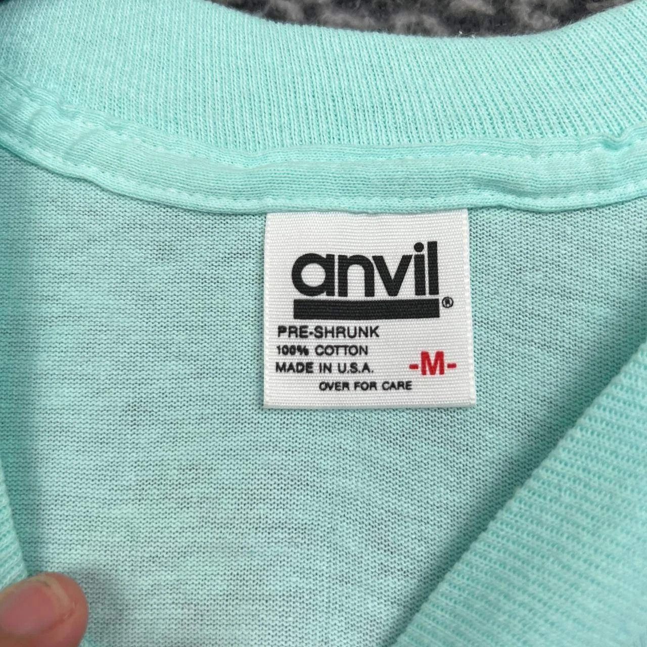 Anvil Vintage Circle Bell Shirt Men Medium Blue Anvil Short Sleeve Size US M / EU 48-50 / 2 - 3 Thumbnail