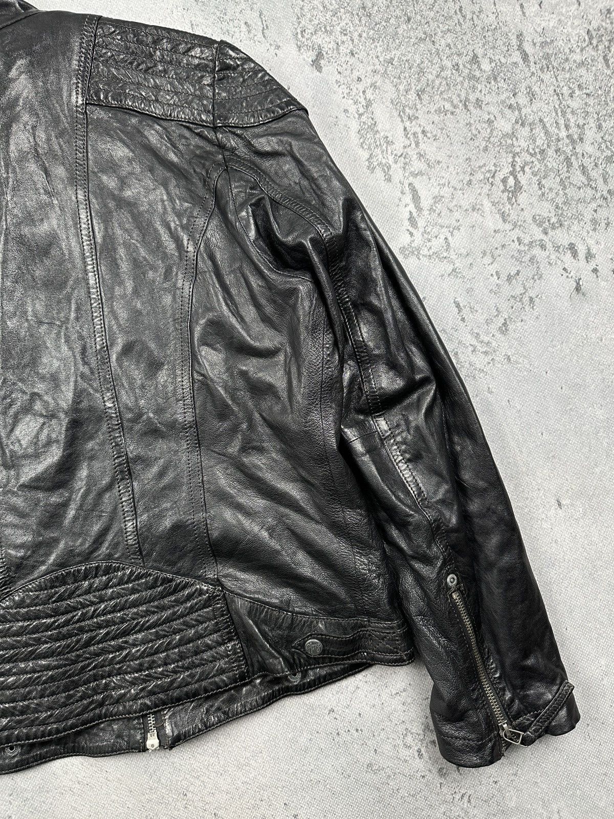 Leather Gipsy Archive Y2K Black Leather Moto Biker Jacket Womens 90s Size M / US 6-8 / IT 42-44 - 11 Thumbnail