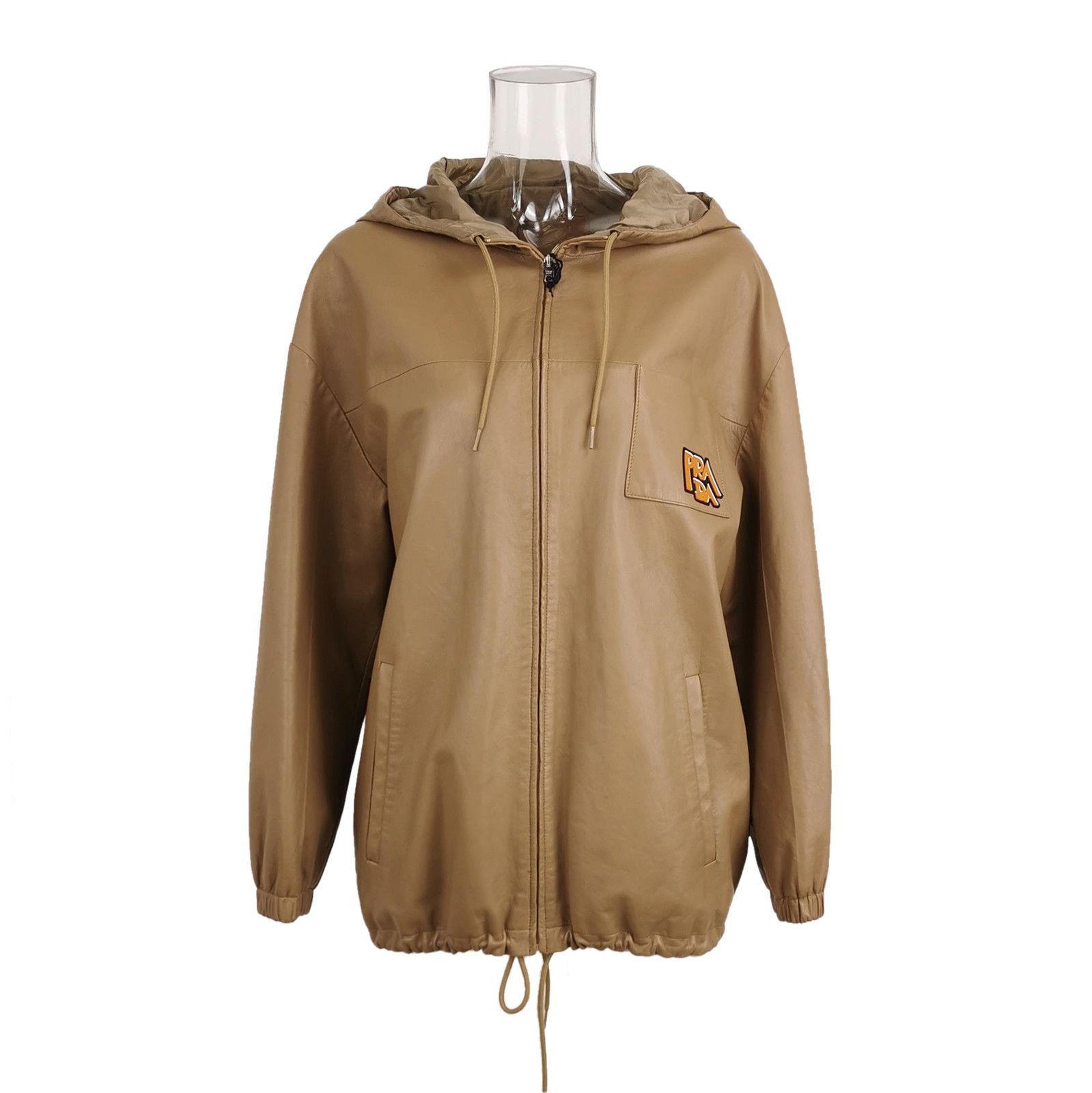 Prada Prada Logo Zip Hoodie in Beige - dmc Size S / US 4 / IT 40 - 1 Thumbnail