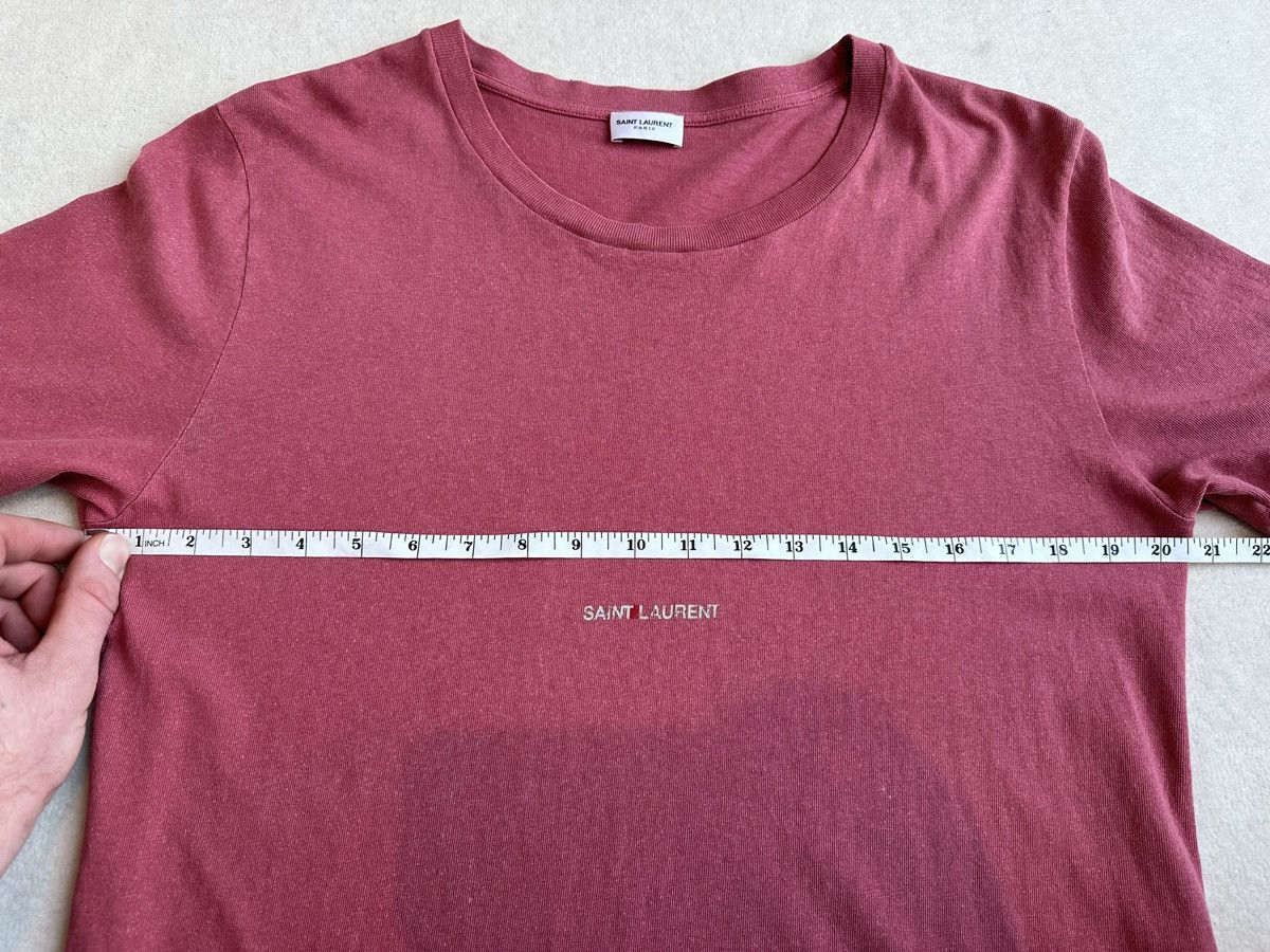 Saint Laurent Paris $550 Saint Laurent Rive Gauche logo t shirt pink salmon Size US M / EU 48-50 / 2 - 6 Thumbnail