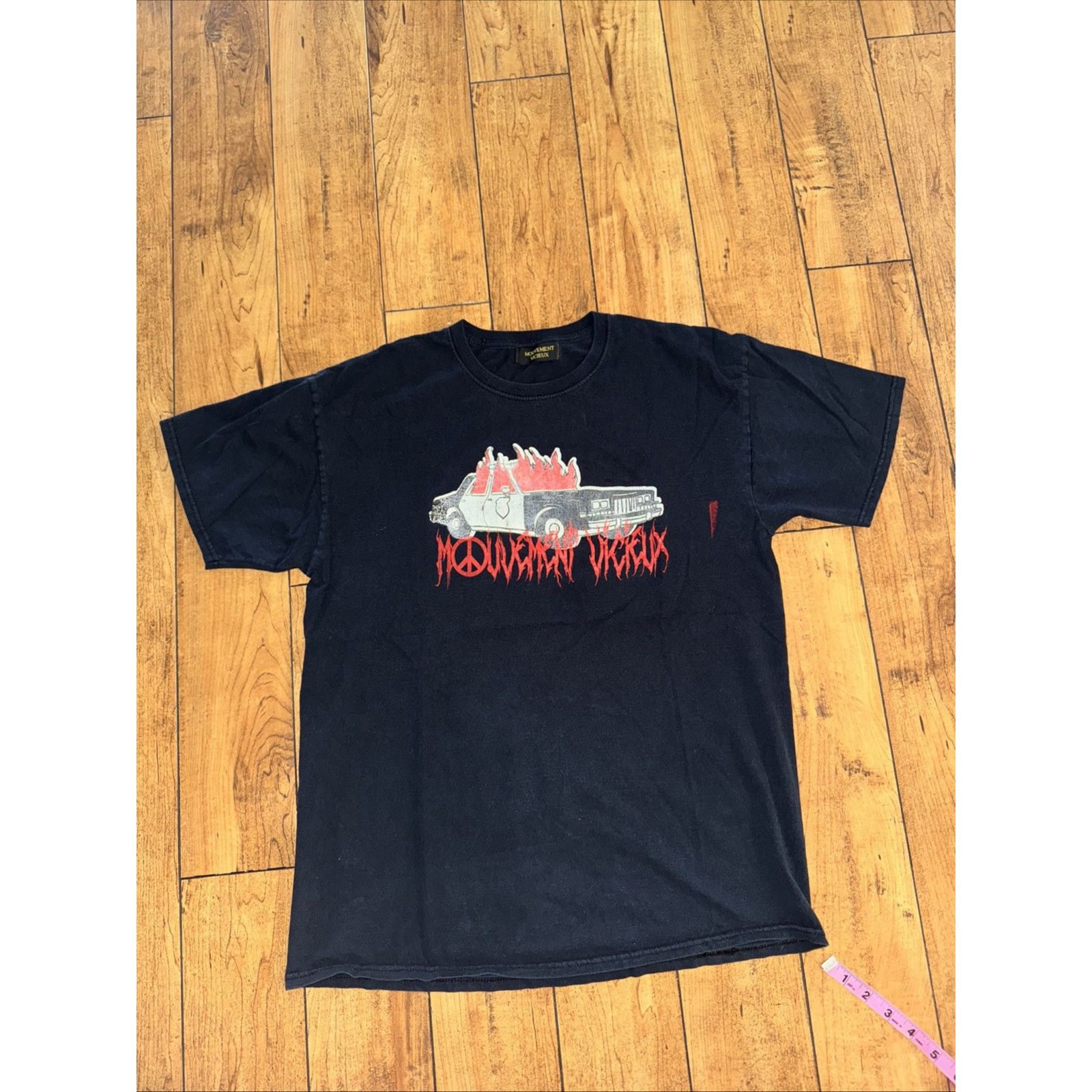 Rap Tees Movement Vicieux Cop Car Graphic T-Shirt Black 21x27 Large Size US L / EU 52-54 / 3 - 1 Thumbnail