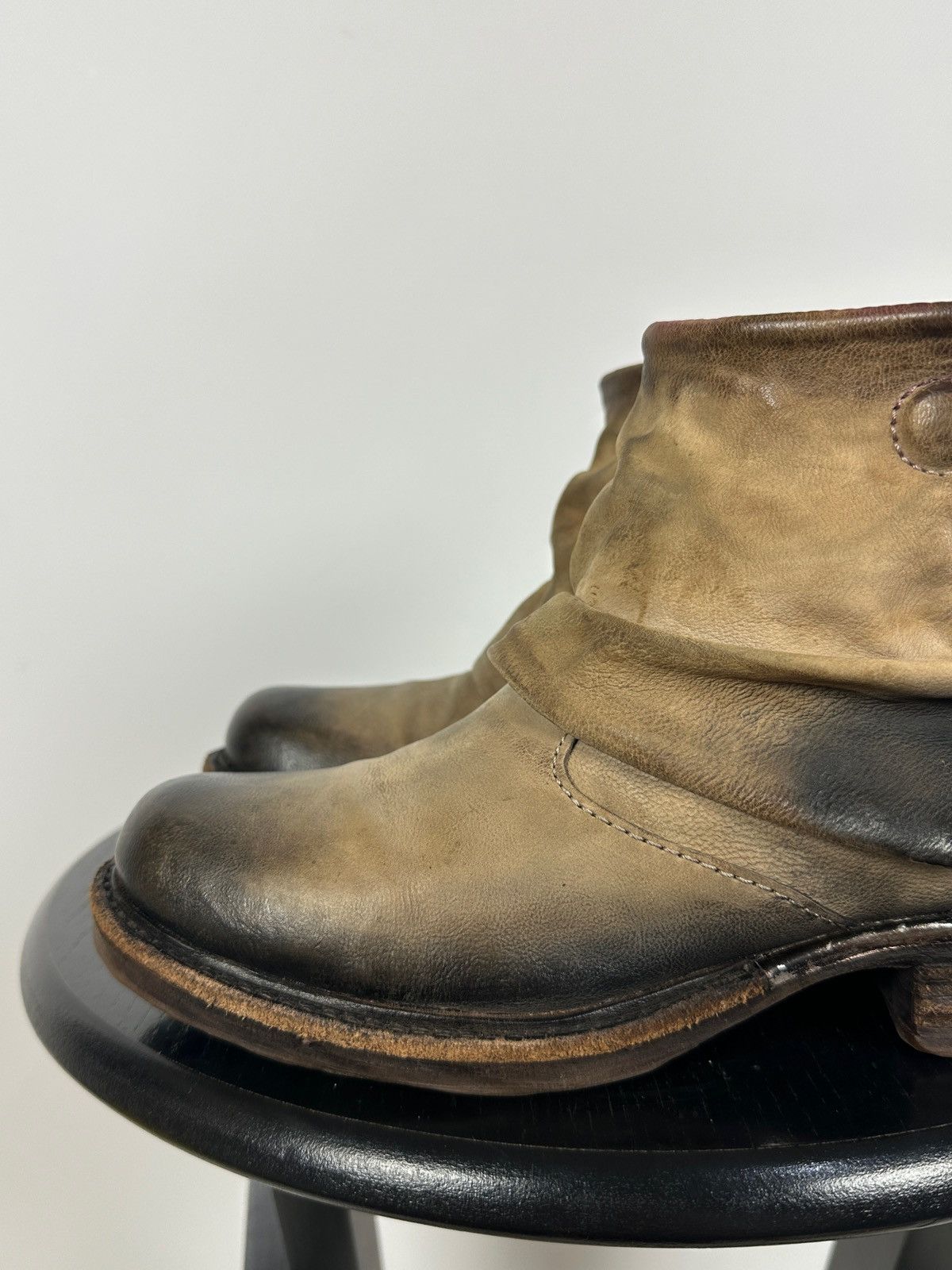 A.S.98 A.S.98. Airstep Distressed Leather Biker Ankle Boots Size US 6 / IT 36 - 14 Thumbnail