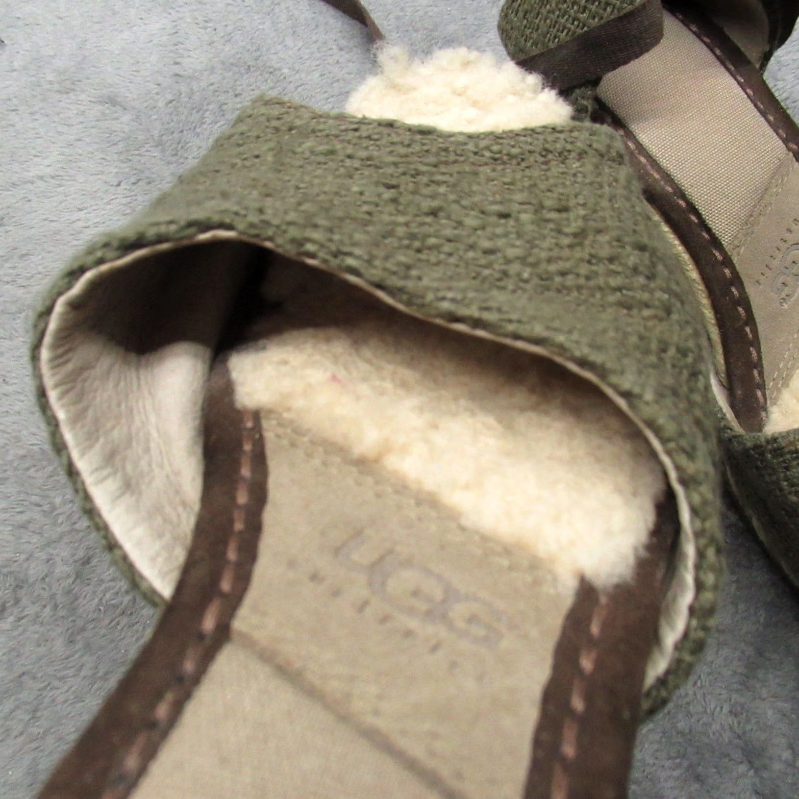 Ugg UGG Sandal Women 8 Green Espadrille Wedge Sheepskin Ankle Straps Tie Platform Casual Summer Size US 8 / IT 38 - 4 Thumbnail