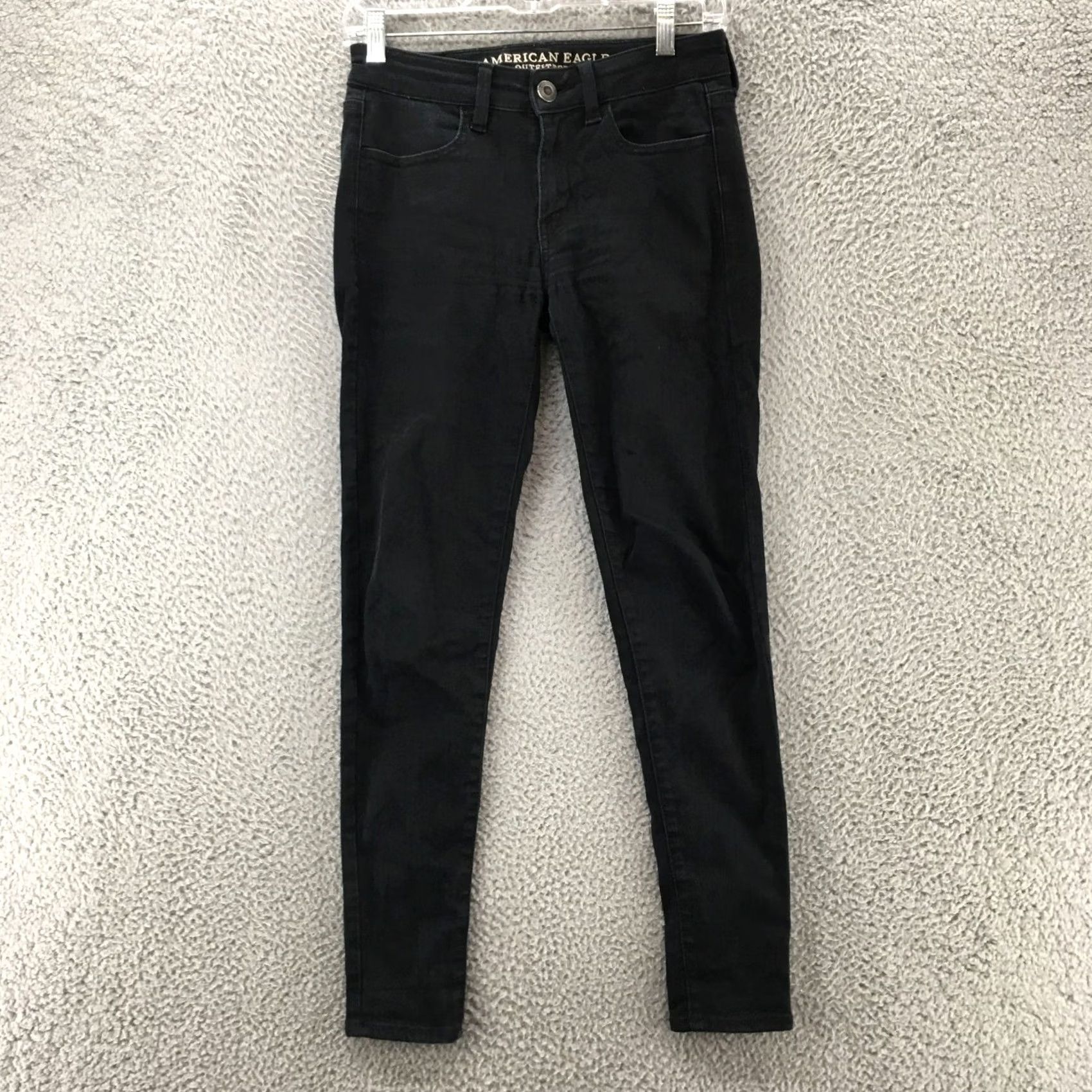 American Eagle Outfitters American Eagle Outfitters Jegging Pants Womens 2 Black Reg Stretchy Comfortable Pockets Casual Regular Skinny Front Flat Front Size 26" / US 2 / IT 38 - 2 Thumbnail