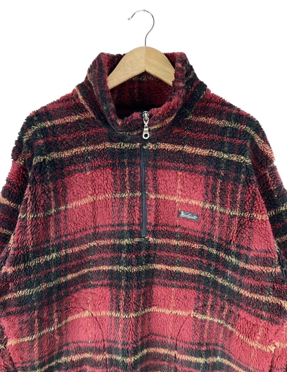Vintage × Woolrich Woolen Mills Vintage Woolrich Half Zipper Faux Fur Deep Pile Fleece Size US L / EU 52-54 / 3 - 2 Thumbnail