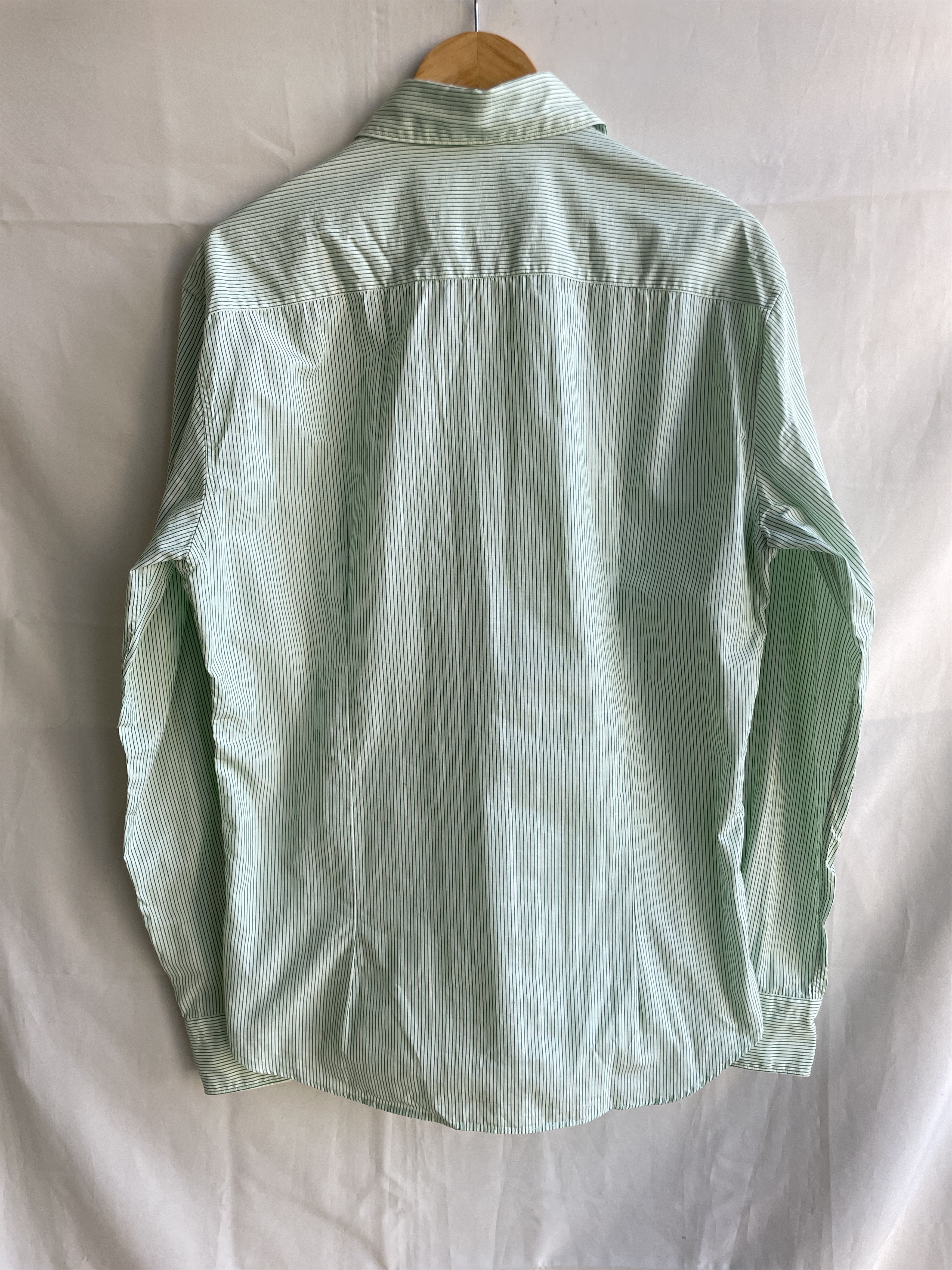 Other Poggianti 1958 Striped Light Green Dress Shirt Size 43 Size 44R - 2 Thumbnail
