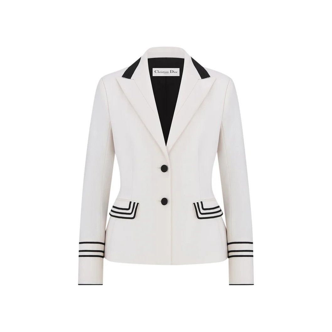 Dior DIOR $5100 Ecru Wool FItted Jacket New & Authentic (Women's Size M / US 6-8 / IT 42-44 - 1 Thumbnail