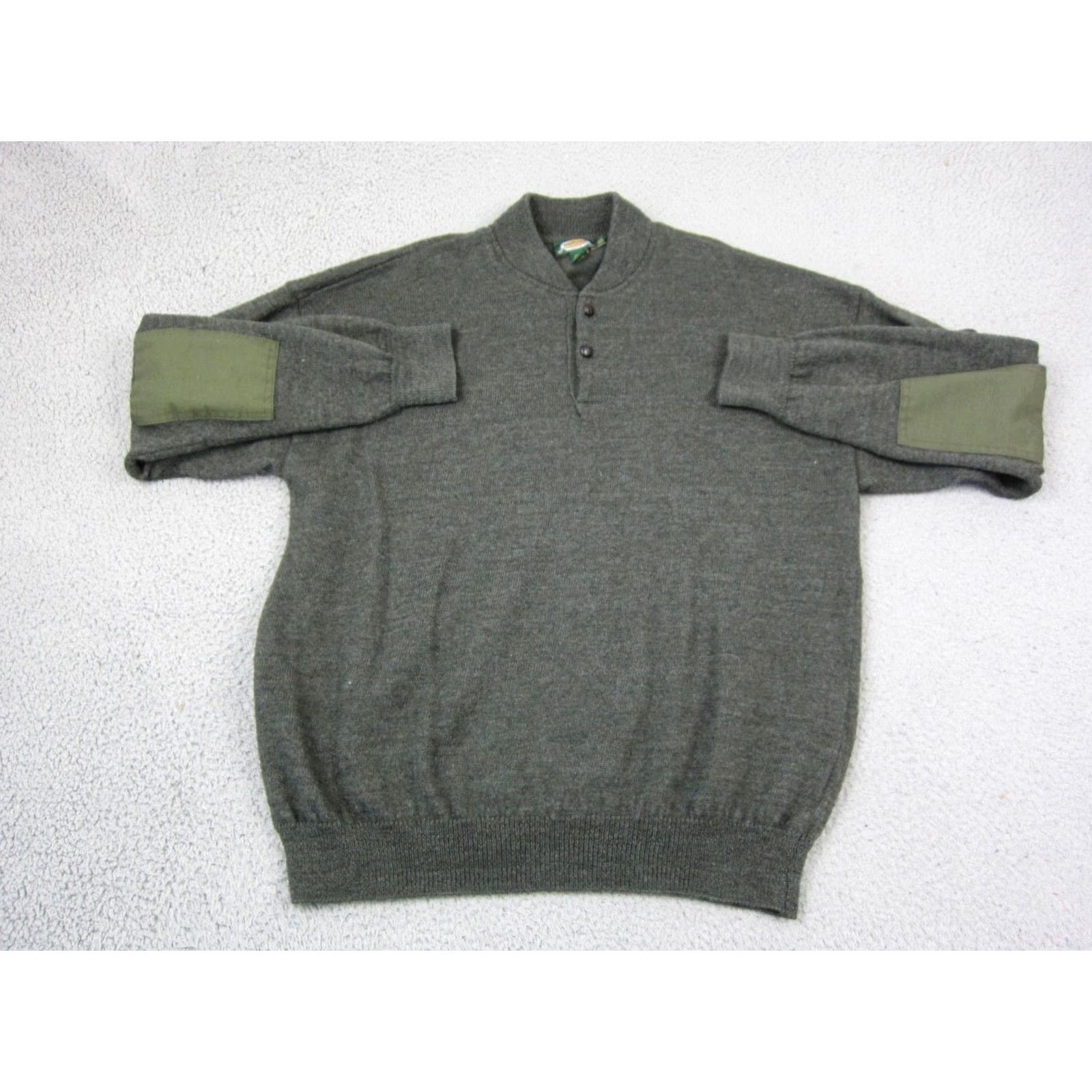 Vintage VINTAGE Cabela's Sweater Mens 2XL 2XLT 2XL Tall Green Henley Wool Crew Neck Elbow Patch Made in USA Shirt Size US XXL / EU 58 / 5 - 2 Thumbnail