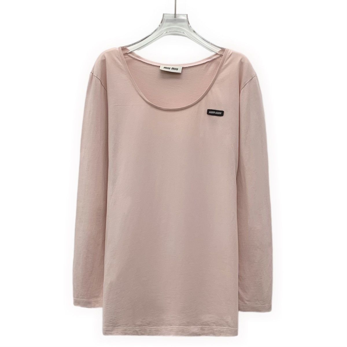 Miu Miu Miu Miu Pink Logo Embroidered Long Sleeve T-shirt K26WX Size XS / US 0-2 / IT 36-38 - 1 Thumbnail