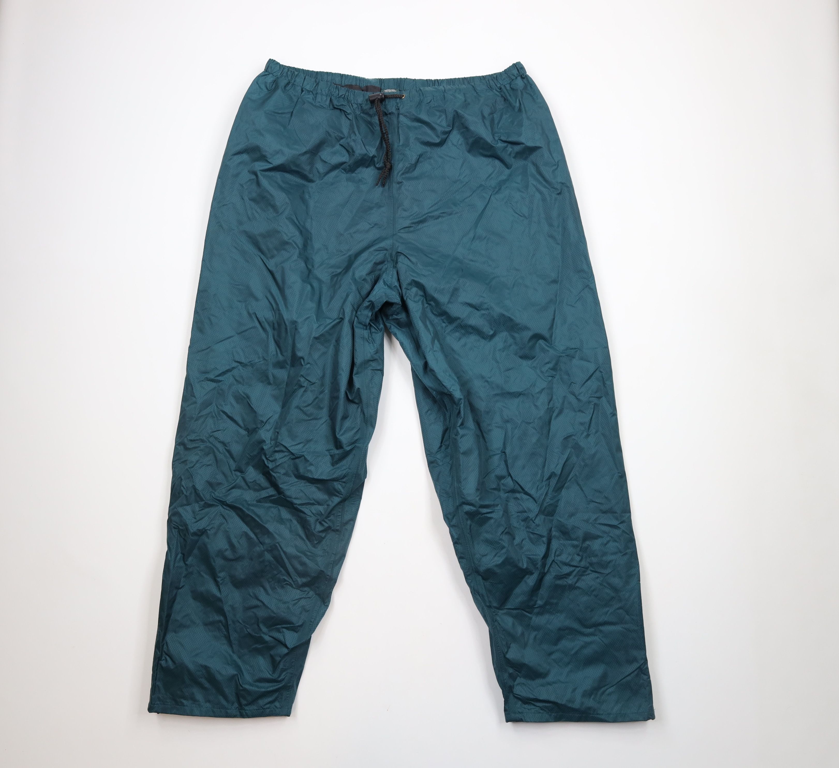 Vintage Vintage 90s Streetwear Wide Leg Waterproof Rain Pants Green Size US 36 / EU 52 - 1 Thumbnail