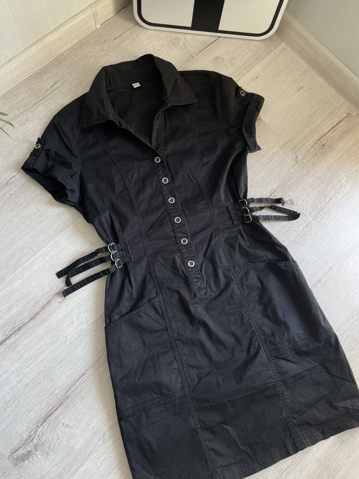 Seditionaries Vintage Y2k Abstract Mini Dress With Straps 2000s Cargo Punk Size M / US 6-8 / IT 42-44 - 5 Thumbnail