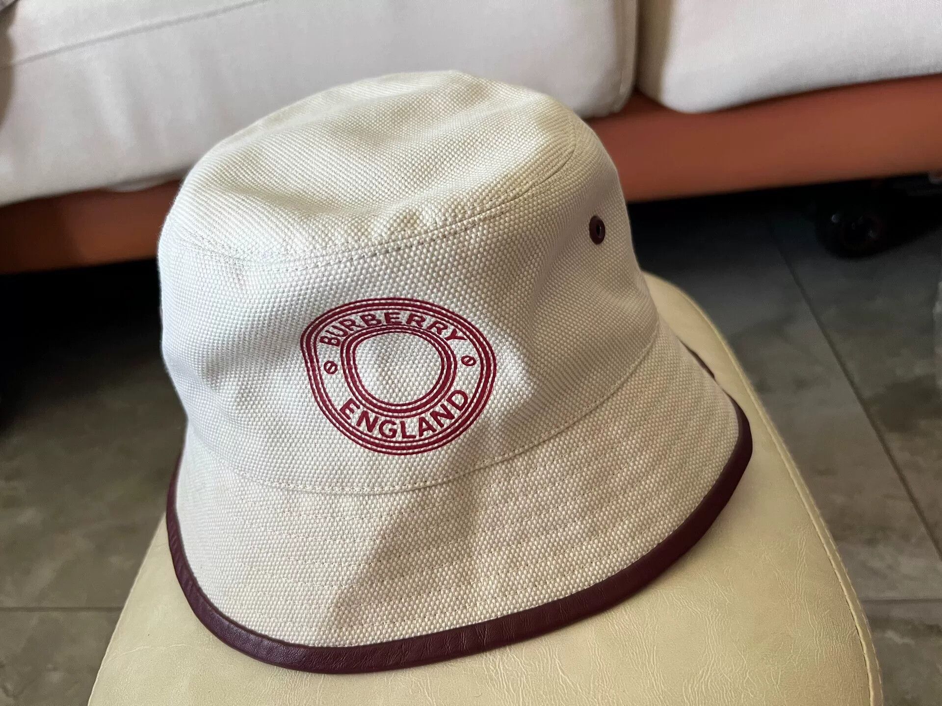 Burberry Burberry Canvas Lambskin Bucket Hat Size ONE SIZE - 1 Thumbnail