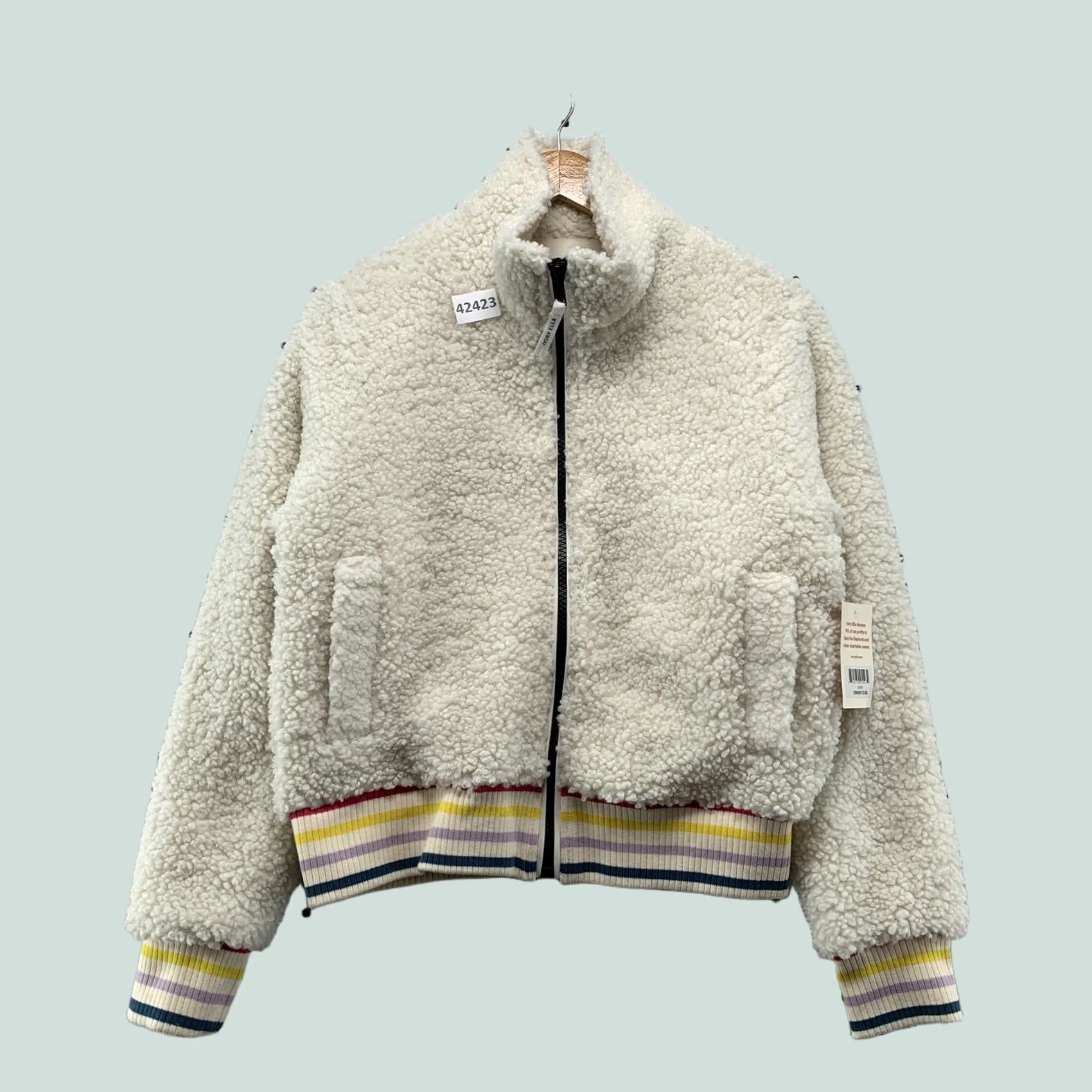 Vintage Ivory Ella Sherpa Jacket Womens XS Ivory Full Zip Elephant Logo S Jacket Size XS / US 0-2 / IT 36-38 - 1 Thumbnail