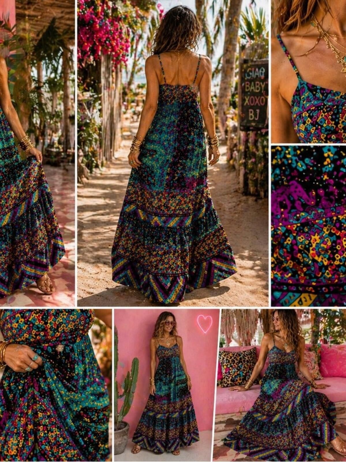 Other Betsey Johnson Y2K Boho Glam Maxi Dress Size XL / US 12-14 / IT 48-50 - 2 Thumbnail