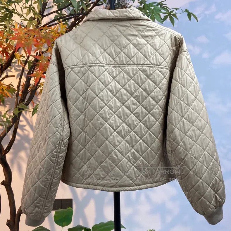 Hermes Hermes Khaki Diamond Pattern Down Jacket Size XS / US 0-2 / IT 36-38 - 3 Thumbnail