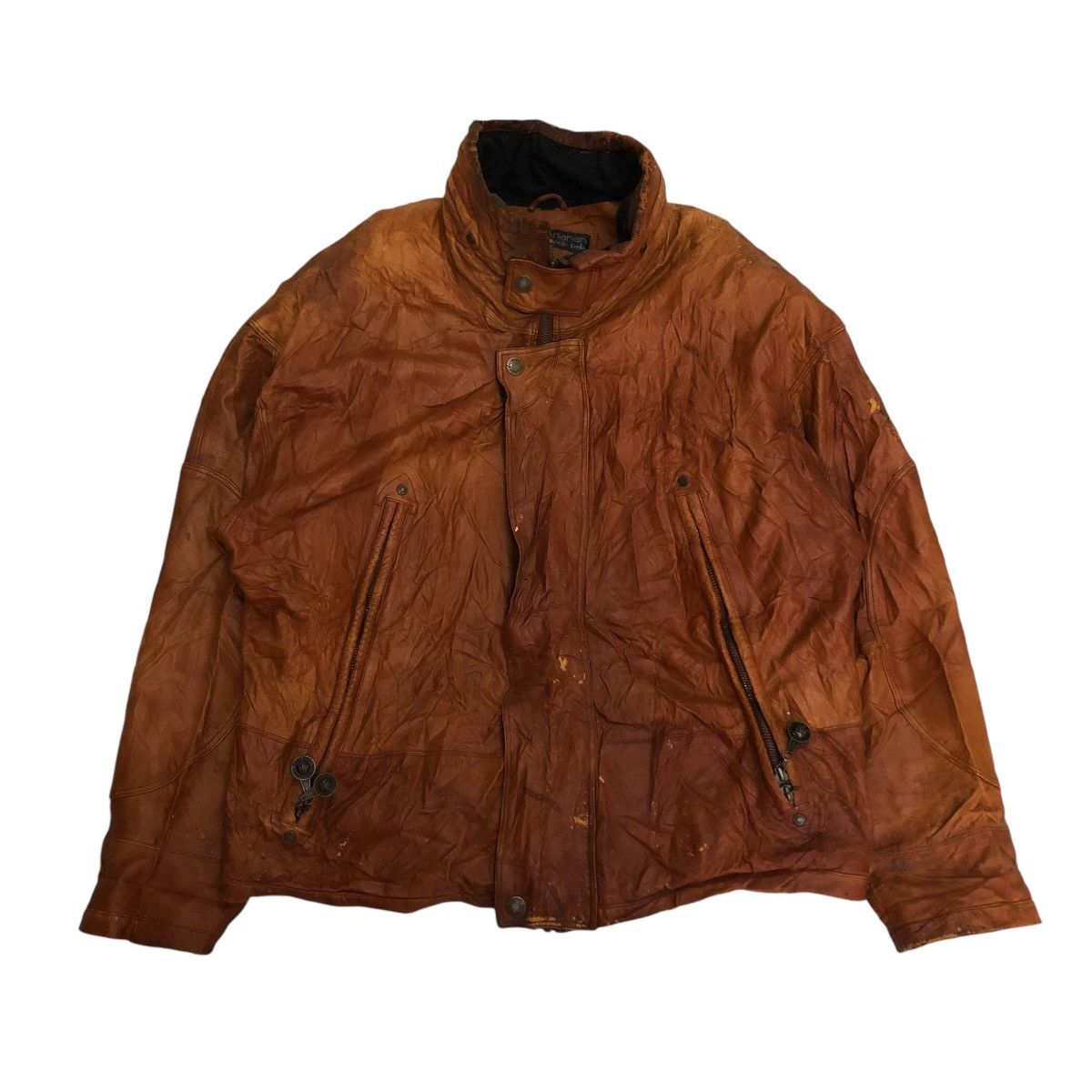 Marc Buchanan 🔥VINTAGE BOMBER LEATHER JACKET MARC BUCHANAN SPELL OUT Size US M / EU 48-50 / 2 - 2 Thumbnail