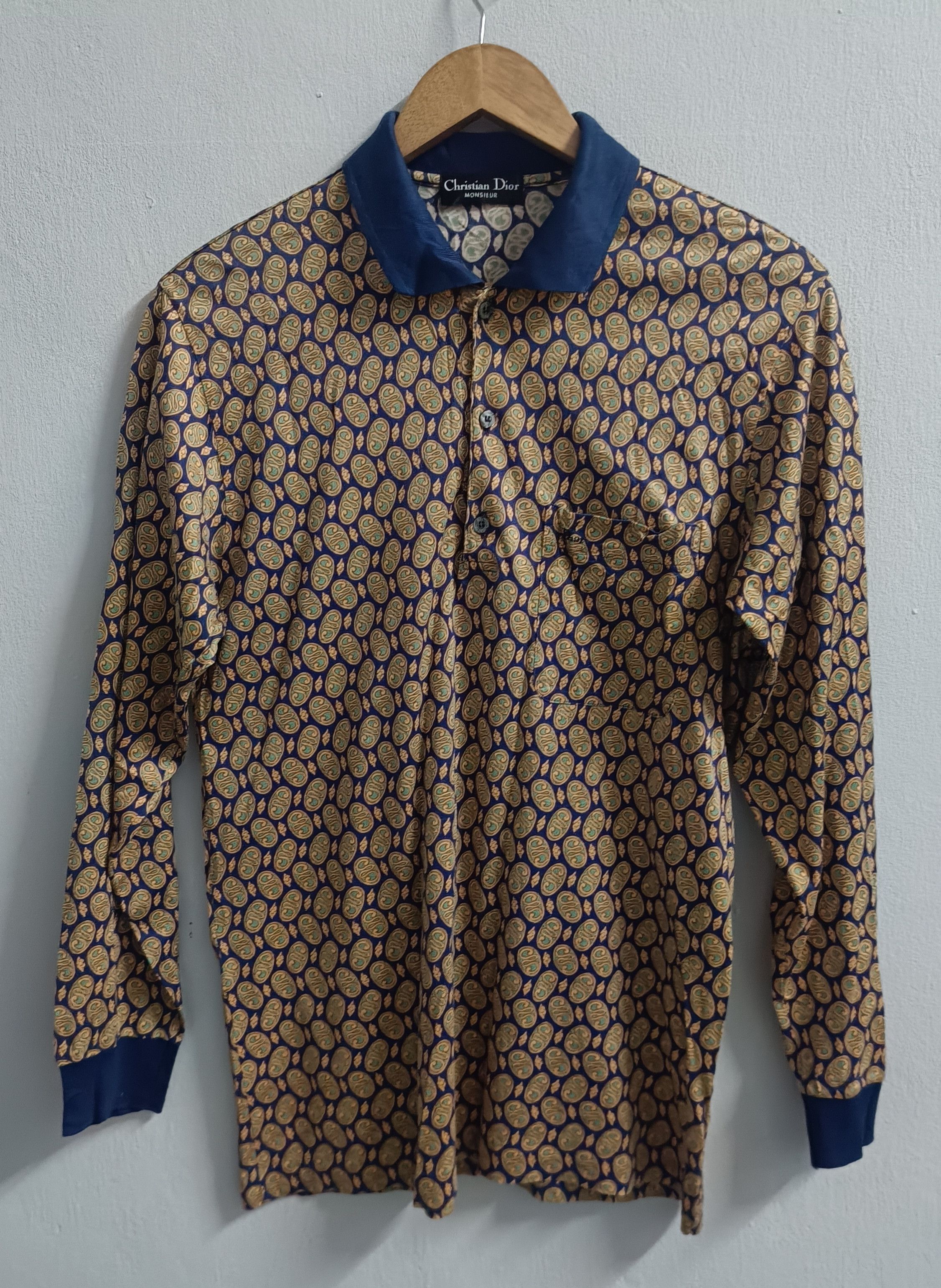 Christian Dior Monsieur 🔥🔥 Rare Vintage Christian Dior Long Sleeve Polo Shirt Size US M / EU 48-50 / 2 - 1 Thumbnail