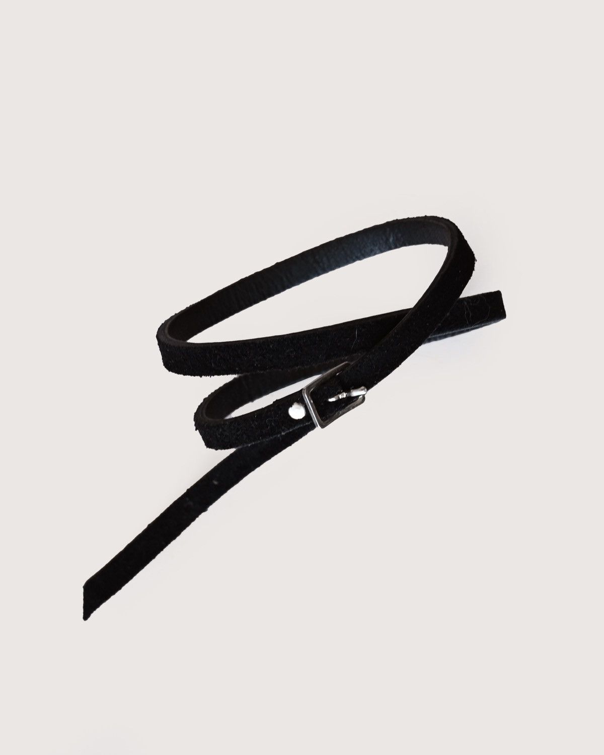 image of Undercover Suede Double Winding Bracelet in Black, Men's