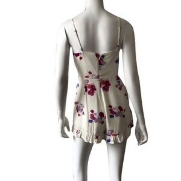 MINKPINK Minkpink Floral Lace-Up Romper With Rope Tie Front Size 27" / US 4 / IT 40 - 5 Thumbnail