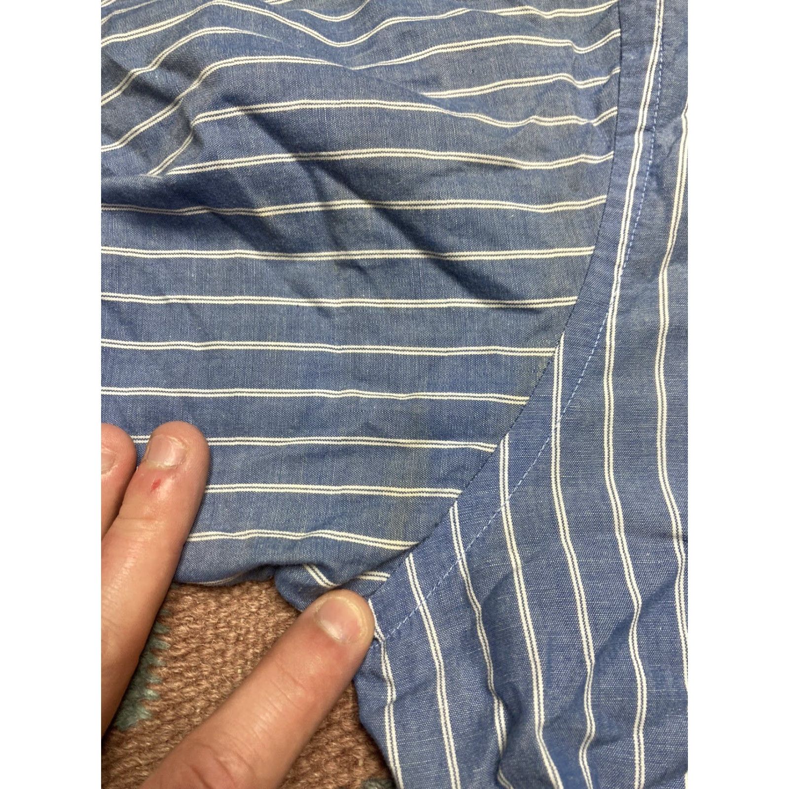 Eddie Bauer VINTAGE Eddie Bauer Button Shirt Short Sleeve Striped Cotton Pockets Blue Men’s L Large Shirts Mens Size US L / EU 52-54 / 3 - 6 Thumbnail