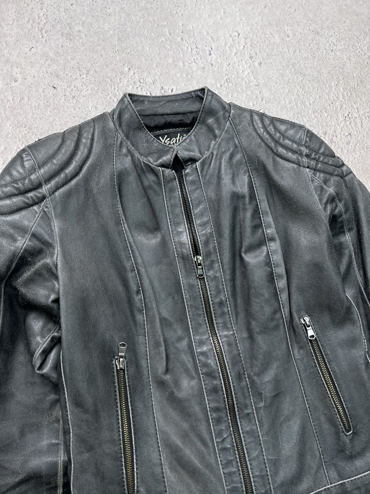 Japanese Brand Vintage Real Leather Racing Jacket Blazer Distressed Size M / US 6-8 / IT 42-44 - 3 Thumbnail