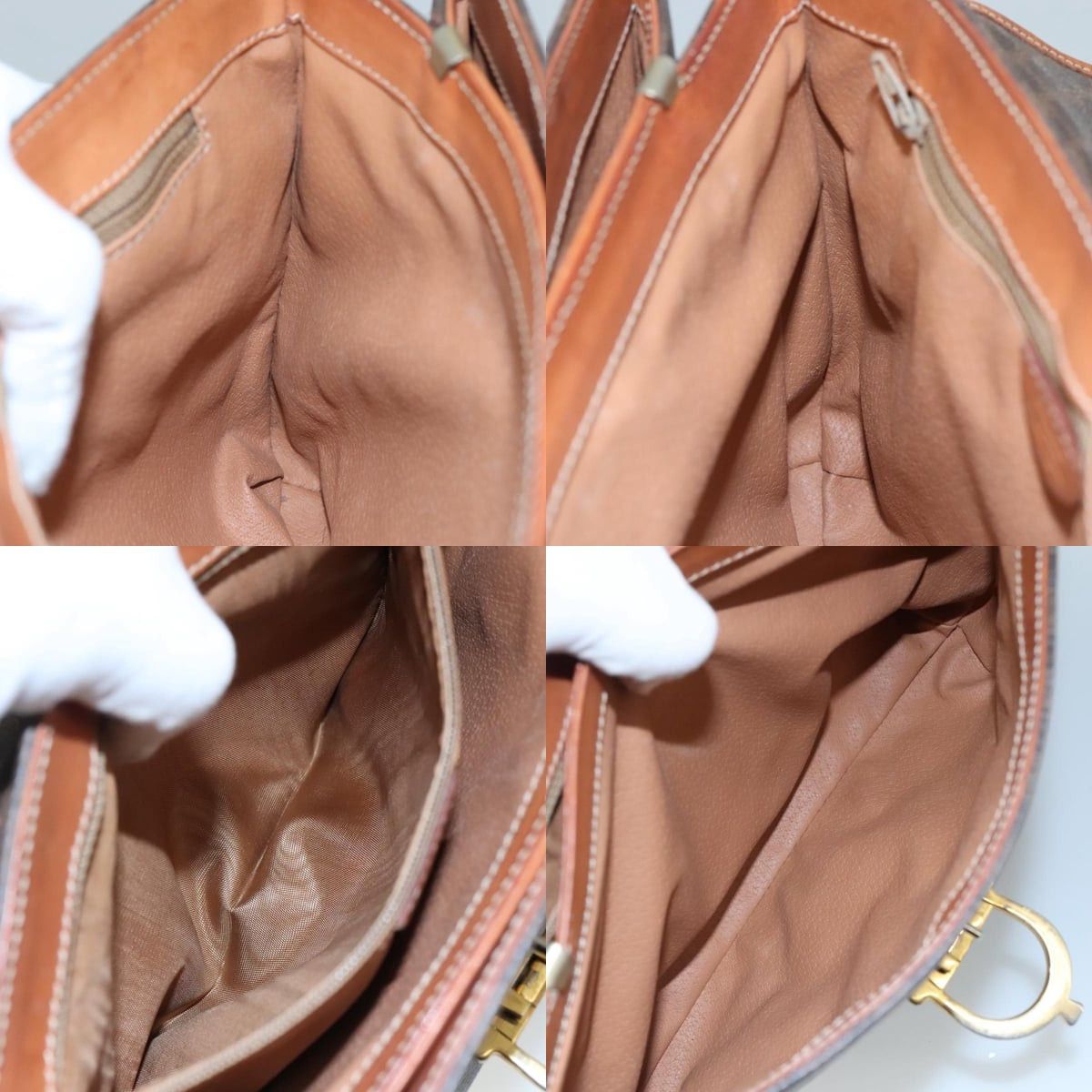 Celine CELINE Macadam Canvas Hand Bag Pvc Leather Brown Size ONE SIZE - 12 Thumbnail