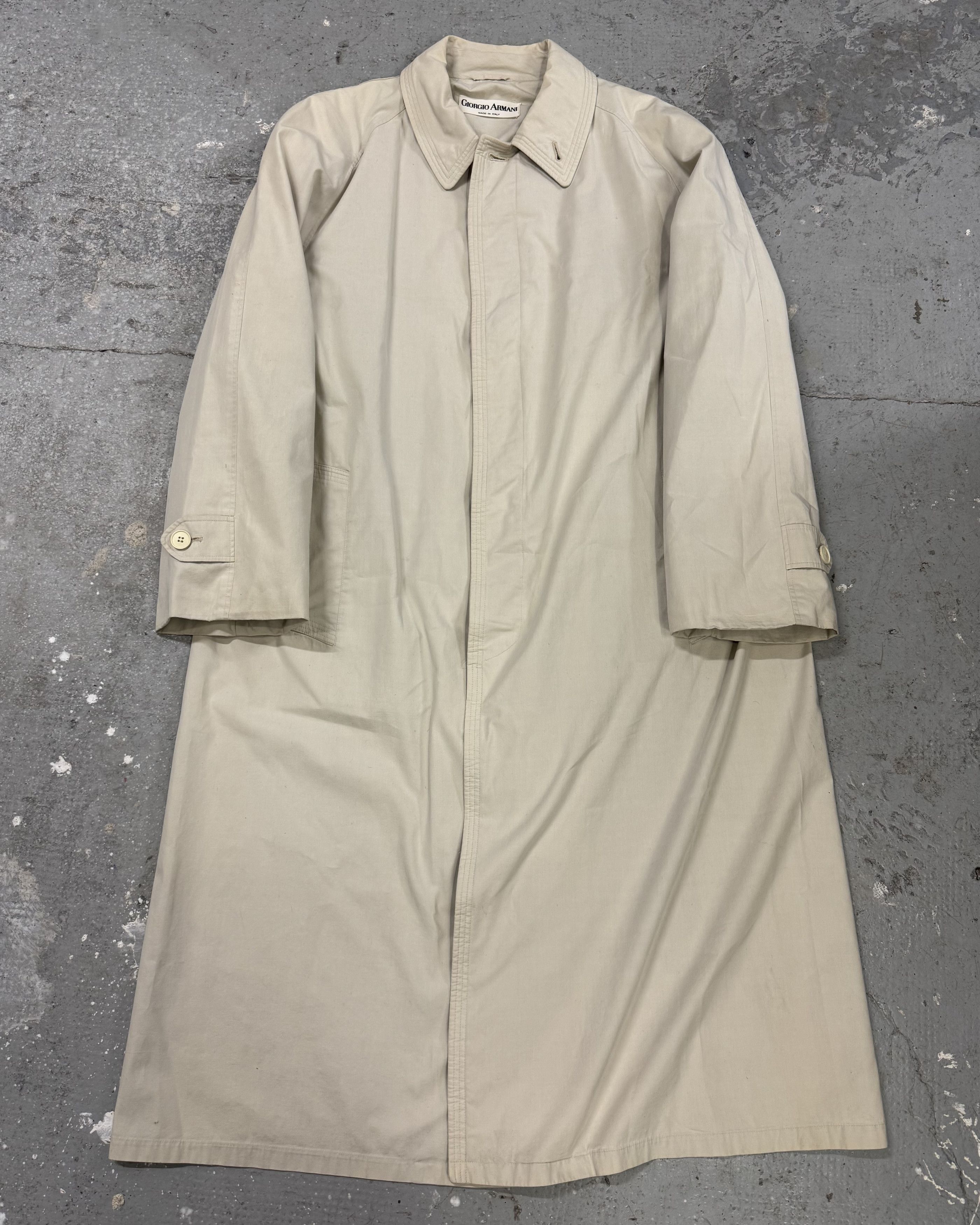 Giorgio Armani × Vintage 1990s Giorgio Armani Beige Trench Coat Size US M / EU 48-50 / 2 - 1 Thumbnail