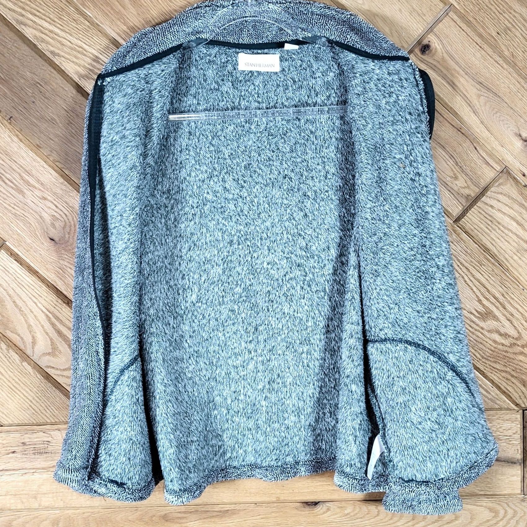 Vintage Stan Herman Fleece Jacket Women Small Green Mock Neck Zip Up Pockets Size S / US 4 / IT 40 - 7 Thumbnail