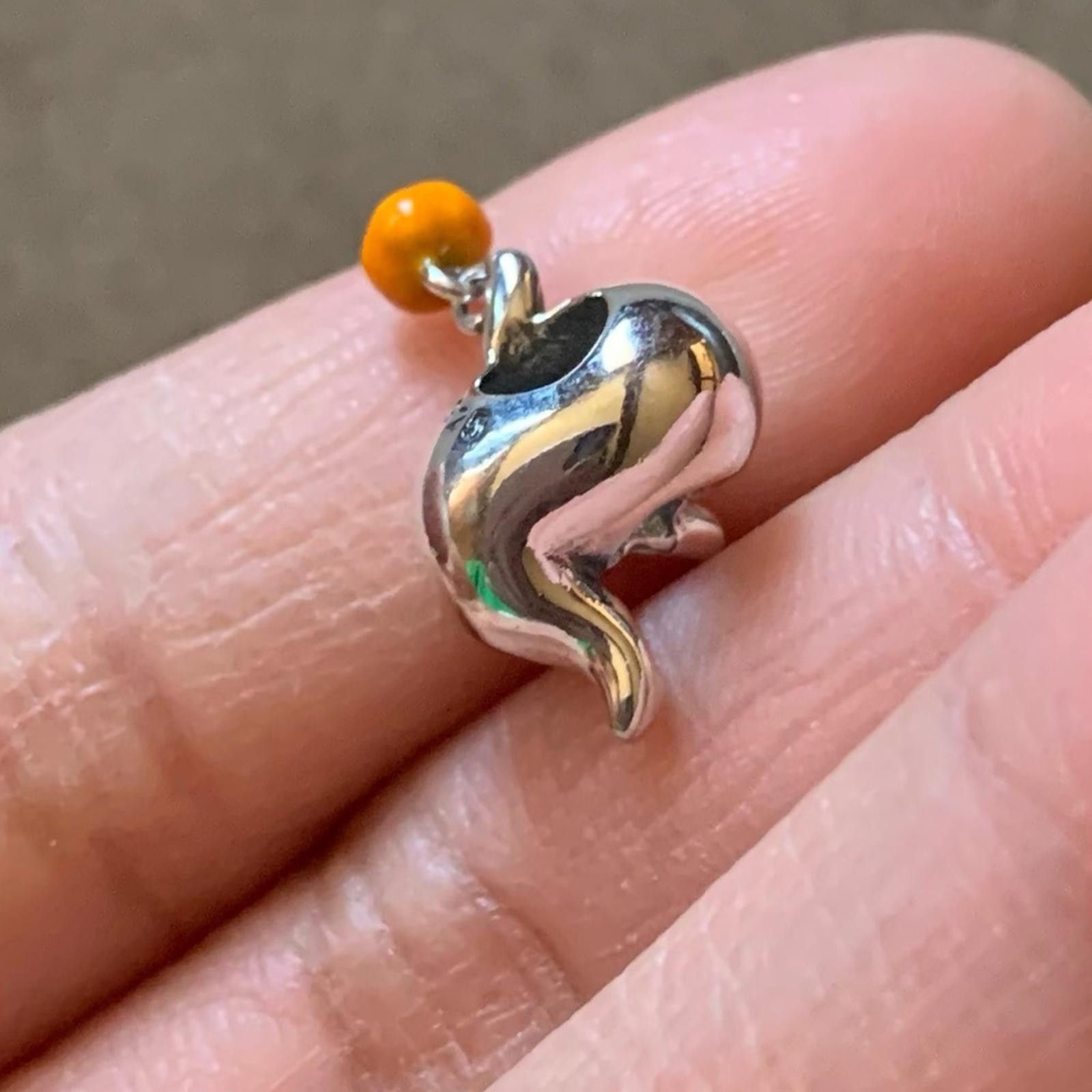 Other NWOT Cute Ghost With Pumpkin Lamp Charm Sterling Silver 925 Size ONE SIZE - 8 Thumbnail