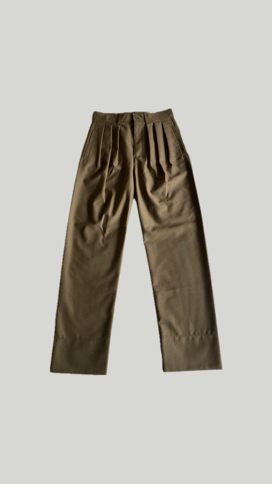 Lemaire Taupe Pleated Trousers Size 27" / US 4 / IT 40 - 1 Thumbnail