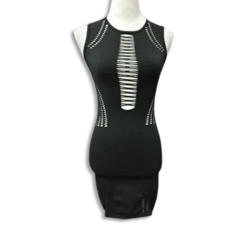 Other Iets Frans Bodycon Dress Edgy Sleeveless Cutout Black M NWOT Size M / US 6-8 / IT 42-44 - 1 Thumbnail