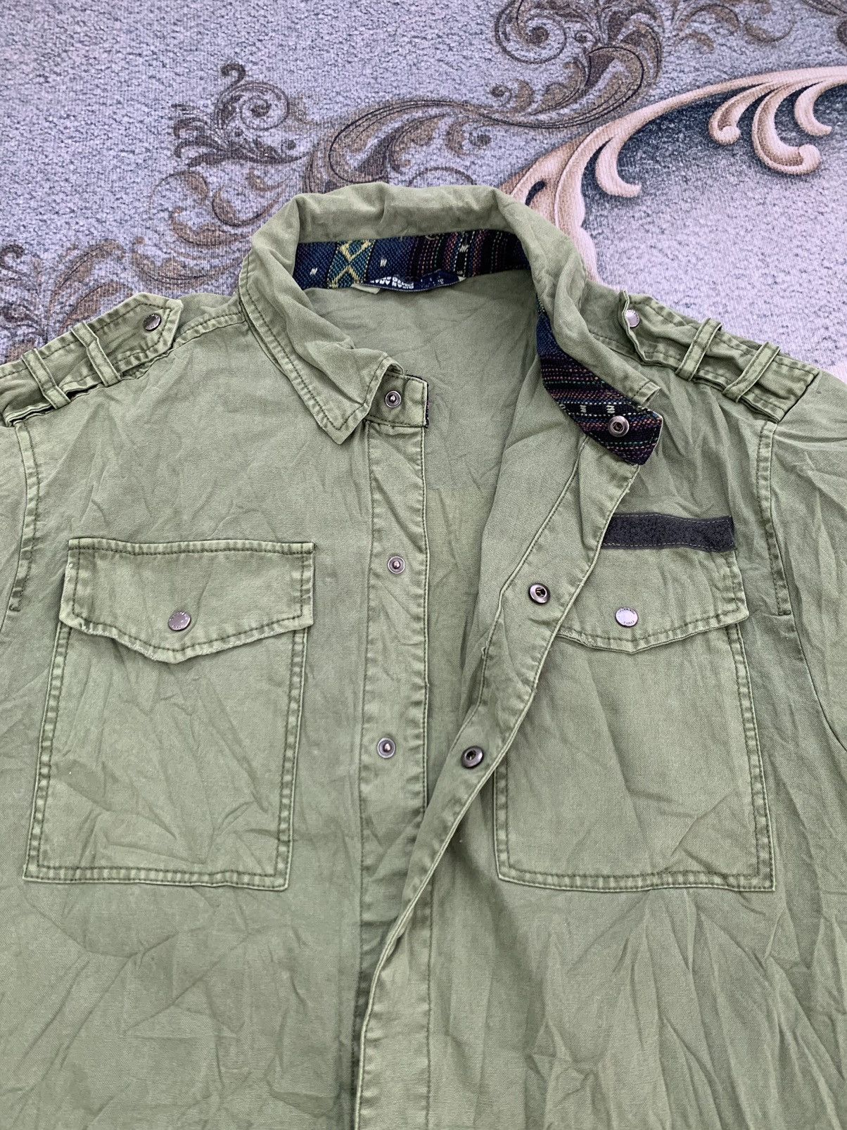 Art Comes First Zara Z1975 Denim Military Style Jacket With Nice Printed Size US S / EU 44-46 / 1 - 5 Thumbnail