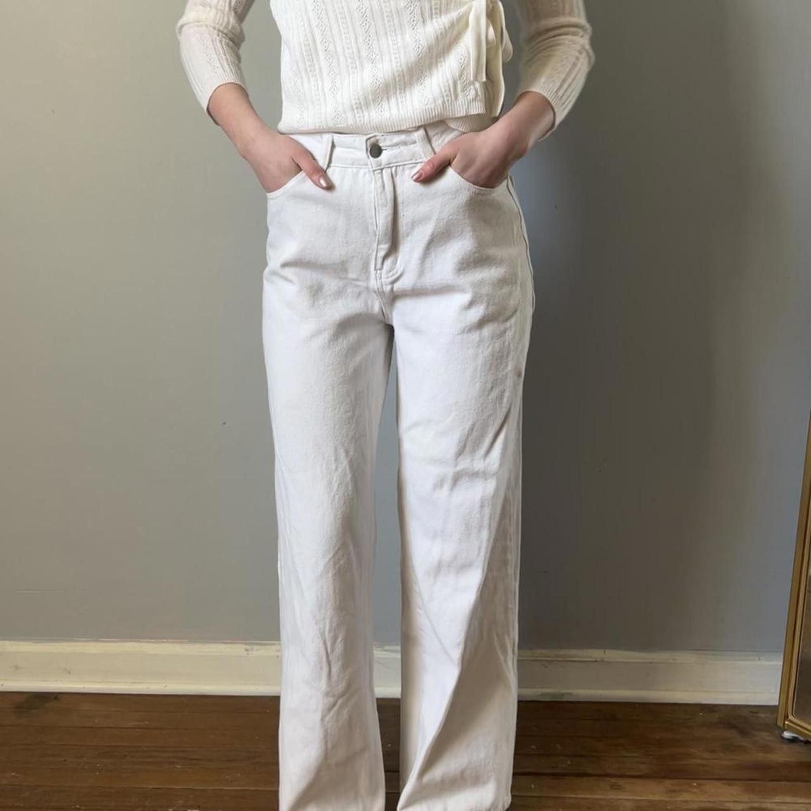 Other High-waisted white classic jeans Size 27" / US 4 / IT 40 - 7 Thumbnail