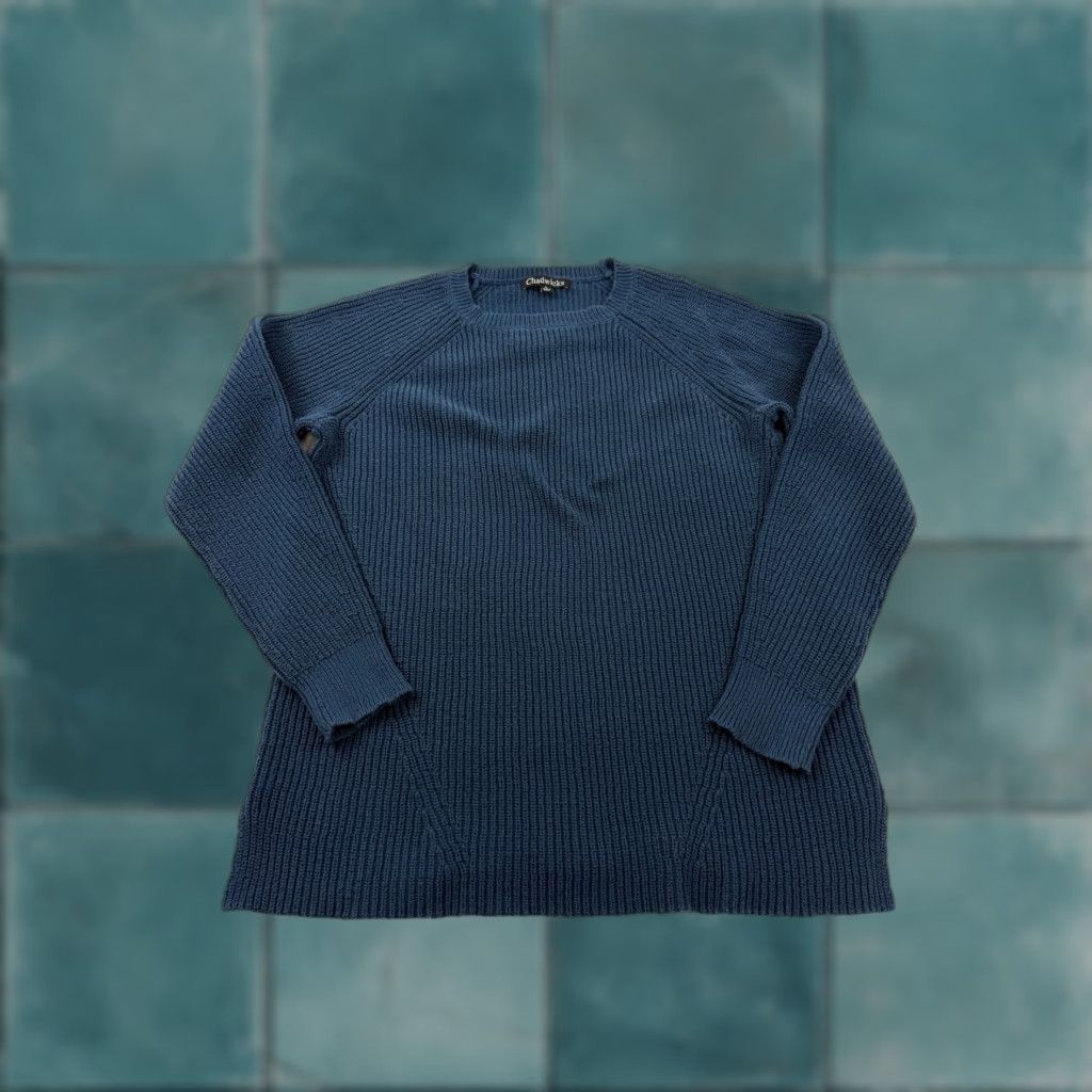Vintage Chadwicks Sweater Womens Large Blue Cotton Acrylic Raglan Knit Pullover Crew Neck Casual M Size L / US 10 / IT 46 - 1 Thumbnail