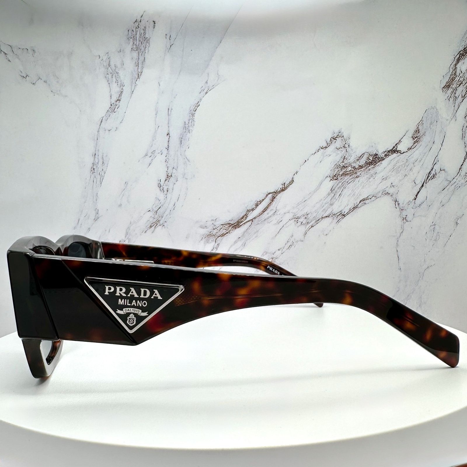 Prada New PRADA Sunglasses Brown Root Tortoise Square Plaque Logo Size ONE SIZE - 5 Thumbnail