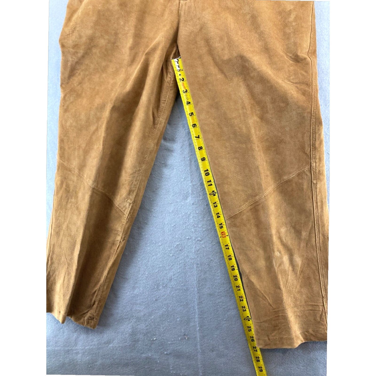 Vintage VINTAGE J Khaki Beige Leather High Rise Tapered Pants Womens 12 Size 34" / US 12 / IT 48 - 6 Thumbnail