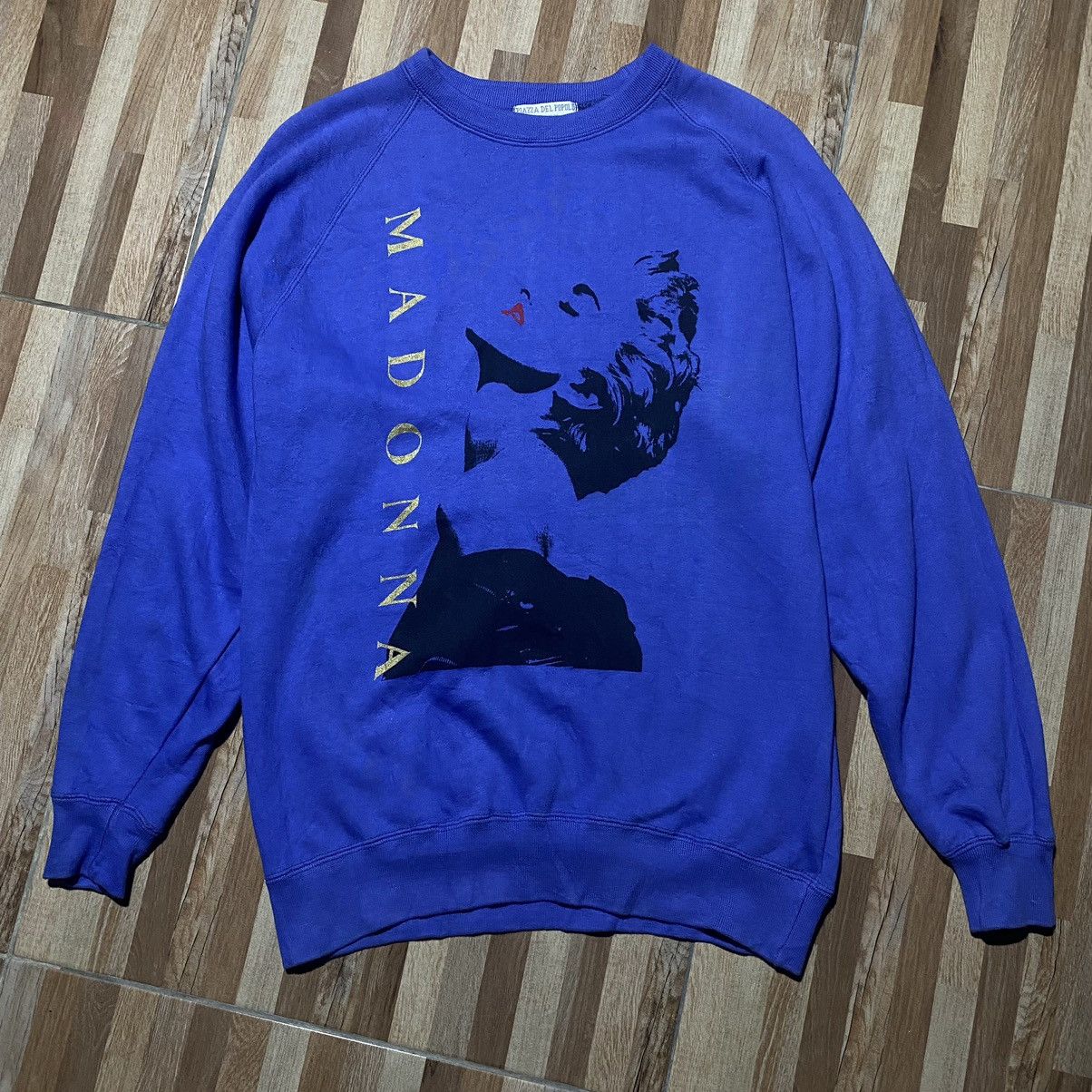 image of Vintage Madonna "pop Art Dance" Sweatshirt in Blue, Men's (Size Medium)