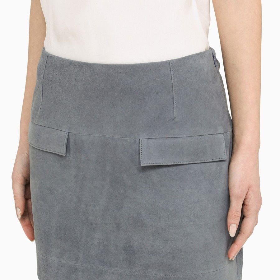 Loulou de Saison o1d2blof0824 Suede Mini Skirt in Grey Size 28" / US 6 / IT 42 - 5 Thumbnail