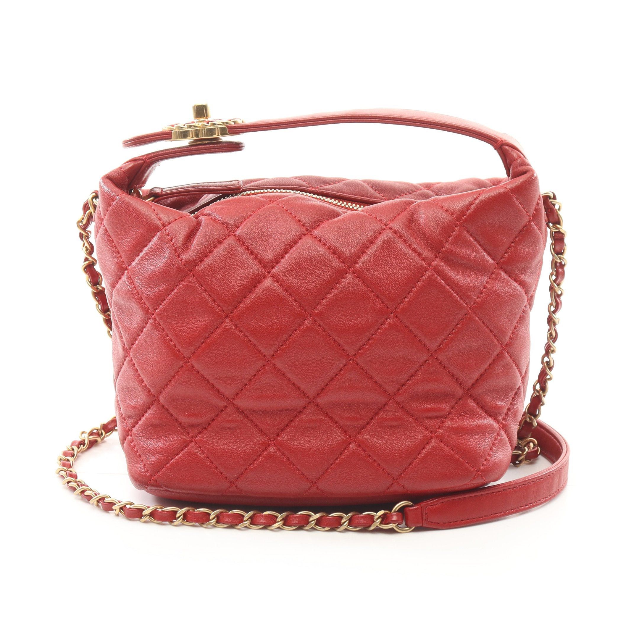 Chanel Chanel 19 Dizeneuf Matelasse Small Hobo Bag Chain Shoulder Lambskin Red Gold Hardware Size ONE SIZE - 1 Thumbnail