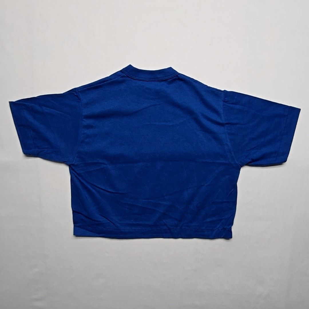 Fruit Of The Loom × Vintage Vintage Crop Top Shirt Sportswear Blue Blank XS Tee 80s Size XS / US 0-2 / IT 36-38 - 3 Thumbnail