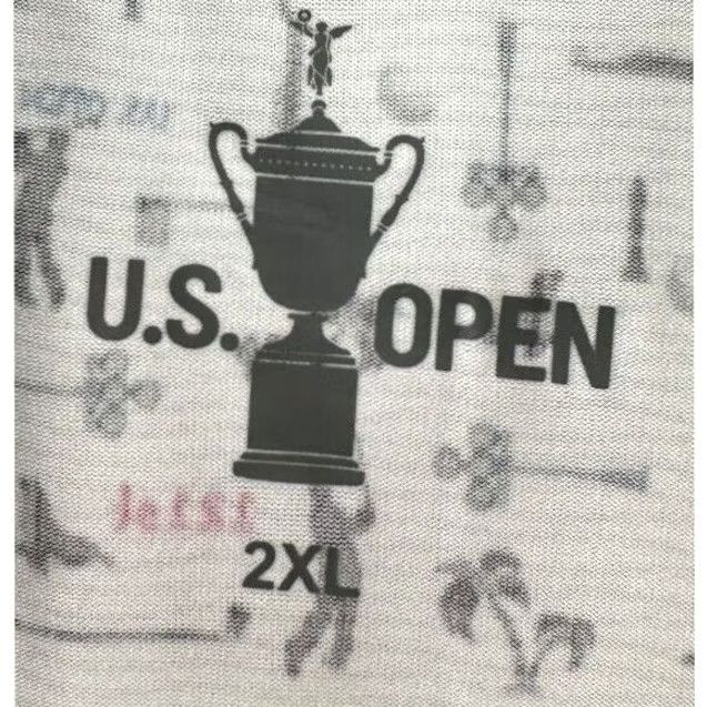 Vintage VINTAGE? No. U.S. Open Golf Polo Shirt Mens 2XL White Grey Geometric 121st Rugby USGA NEW Size US XXL / EU 58 / 5 - 3 Thumbnail