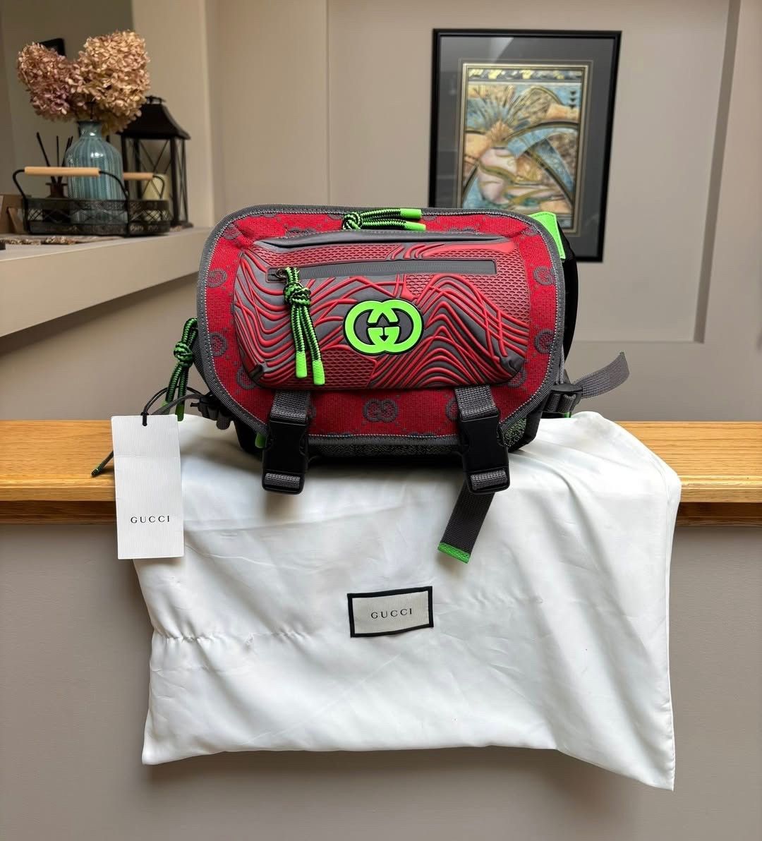 Gucci Gucci Nylon Red/Green Monogram Multi-Bag - Authentic Size ONE SIZE - 1 Thumbnail