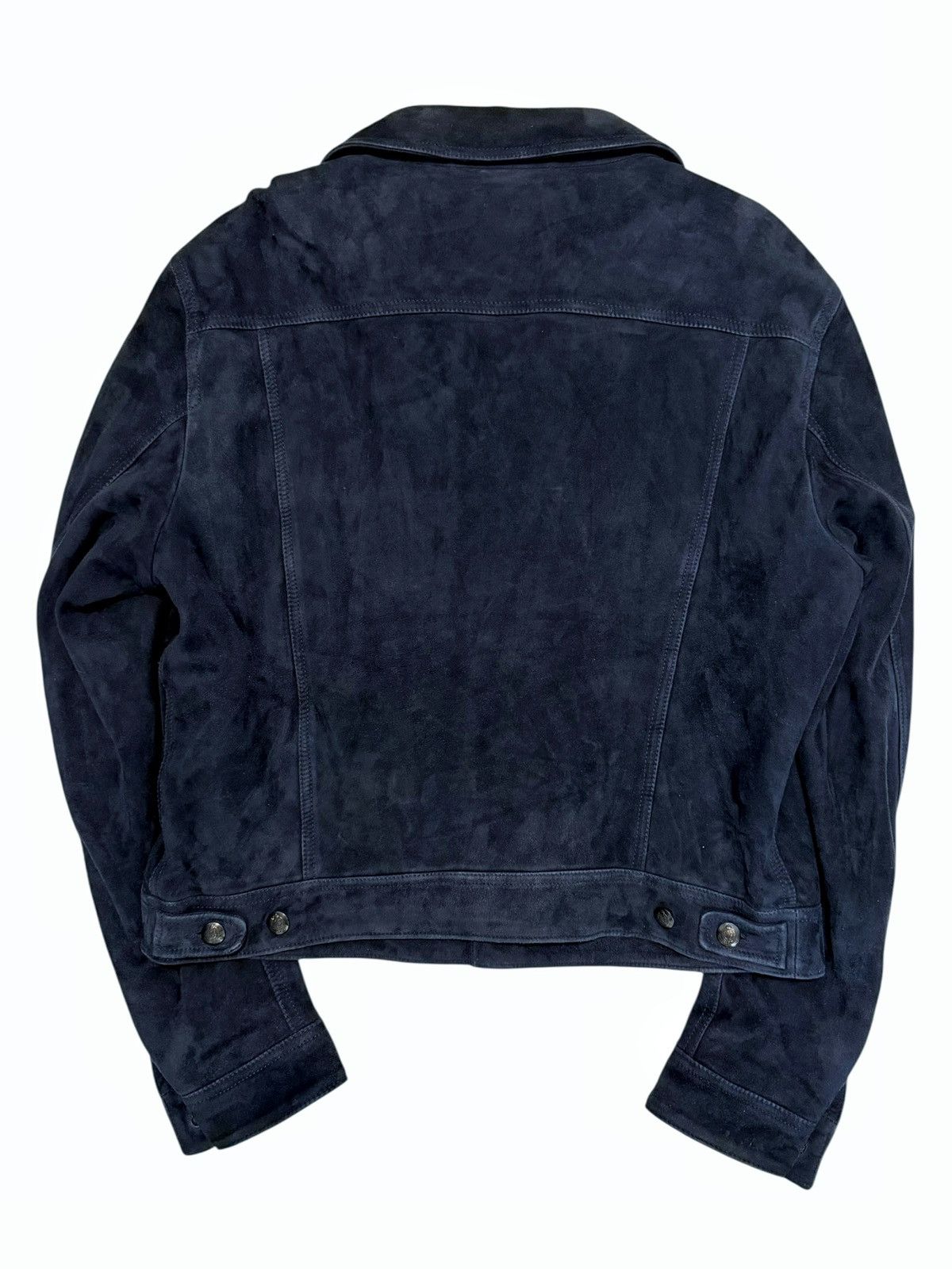 Ralph Lauren Purple Label $3,495 Clifton Suede Blue Trucker Jacket Size US L / EU 52-54 / 3 - 2 Thumbnail