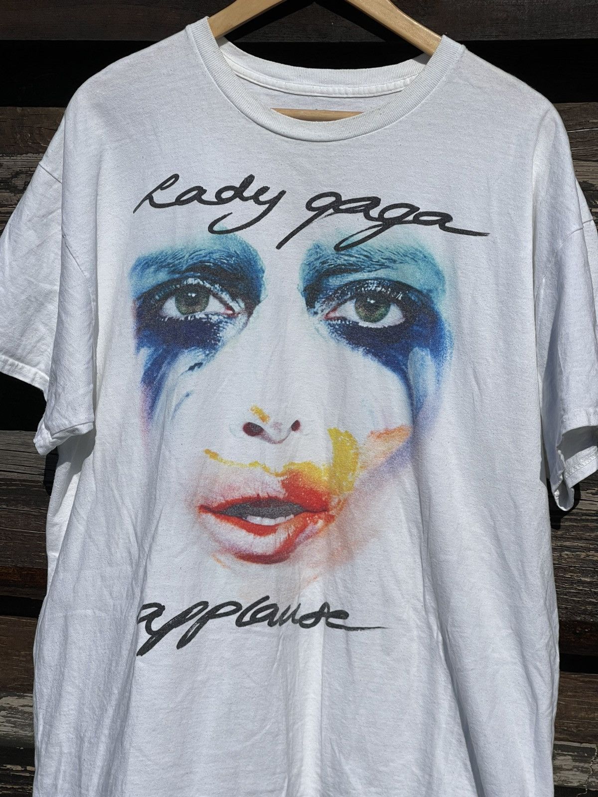 Band Tees Lady Gaga Applause Art white t-shirt tee Size US XL / EU 56 / 4 - 4 Thumbnail