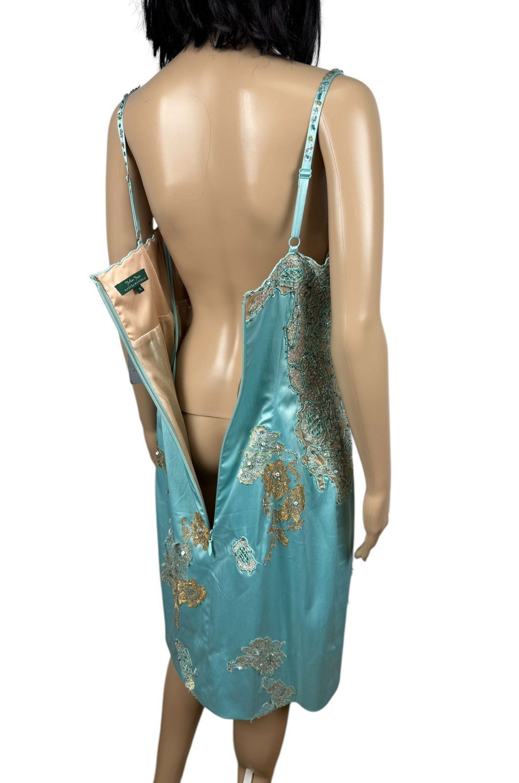 Designer Mandalay Julian Joyce Evening Coctail Dress Aqua size 14 Size XL / US 12-14 / IT 48-50 - 11 Thumbnail