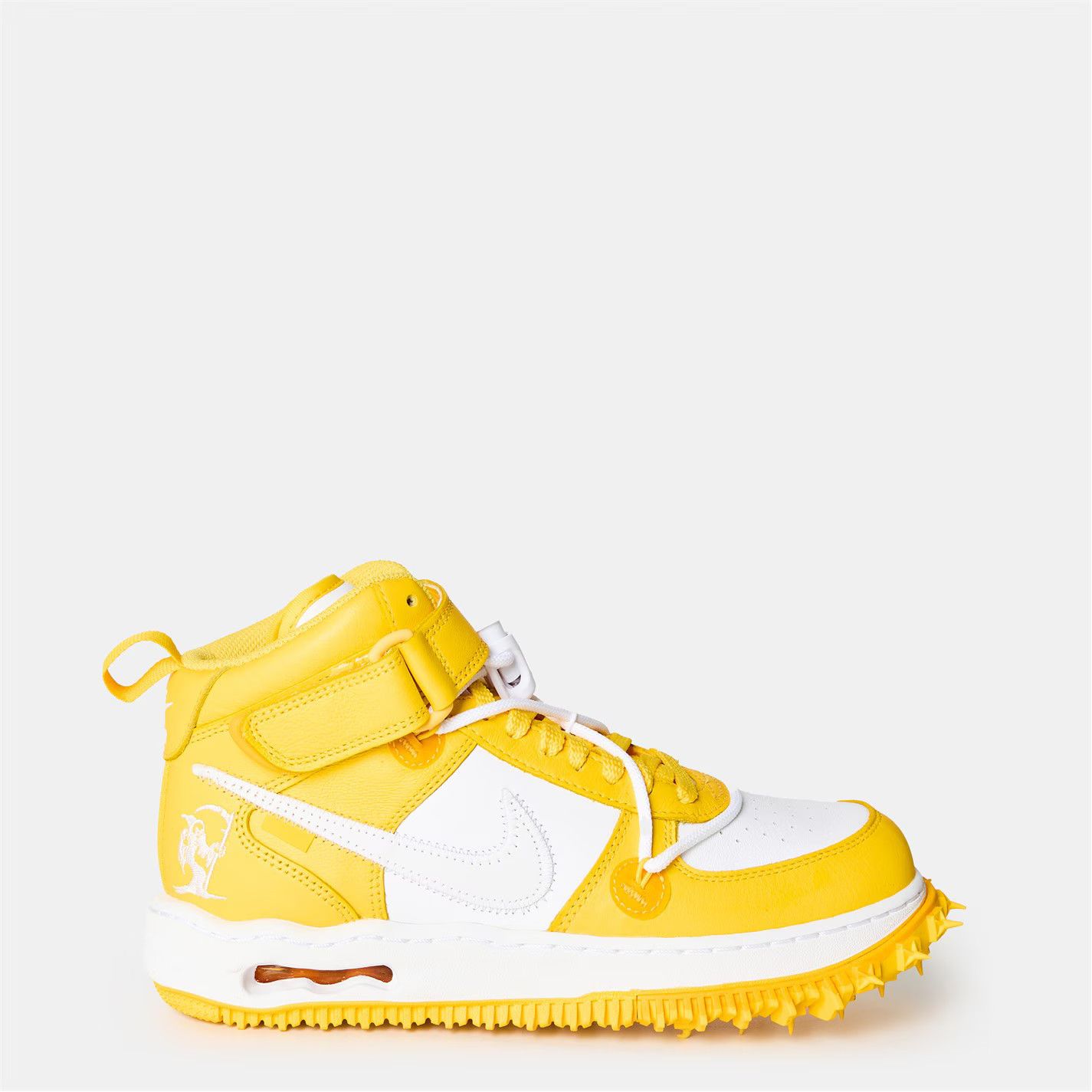 Off-White o1g2r1mq0226 AF1 Mid Sneakers in Yellow/White Size US 7 / EU 40 - 1 Thumbnail